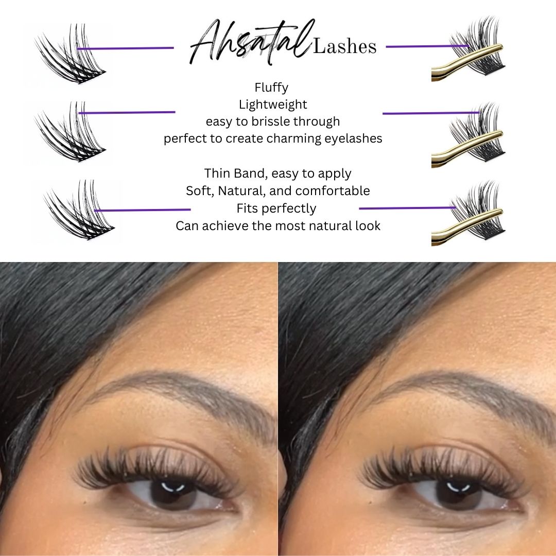 Individual Lash Clusters DIY Black Soft Mink Individual Eyelash Clusters DIY Natural Looking 30D/40D Mixed Premium Lashes D Curl with Advanced Extension Fibers 9-16mm